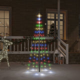 VidaXL flagstang juletræ 108 LEDs flerfarvet 180 cm