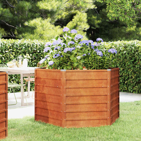 Vidaxl Planter hævet 129x129x77 cm Corten Steel Rusty