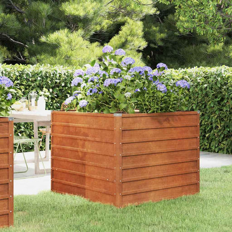 Vidaxl Planter hævet 100x100x77 cm Corten Steel Rusty