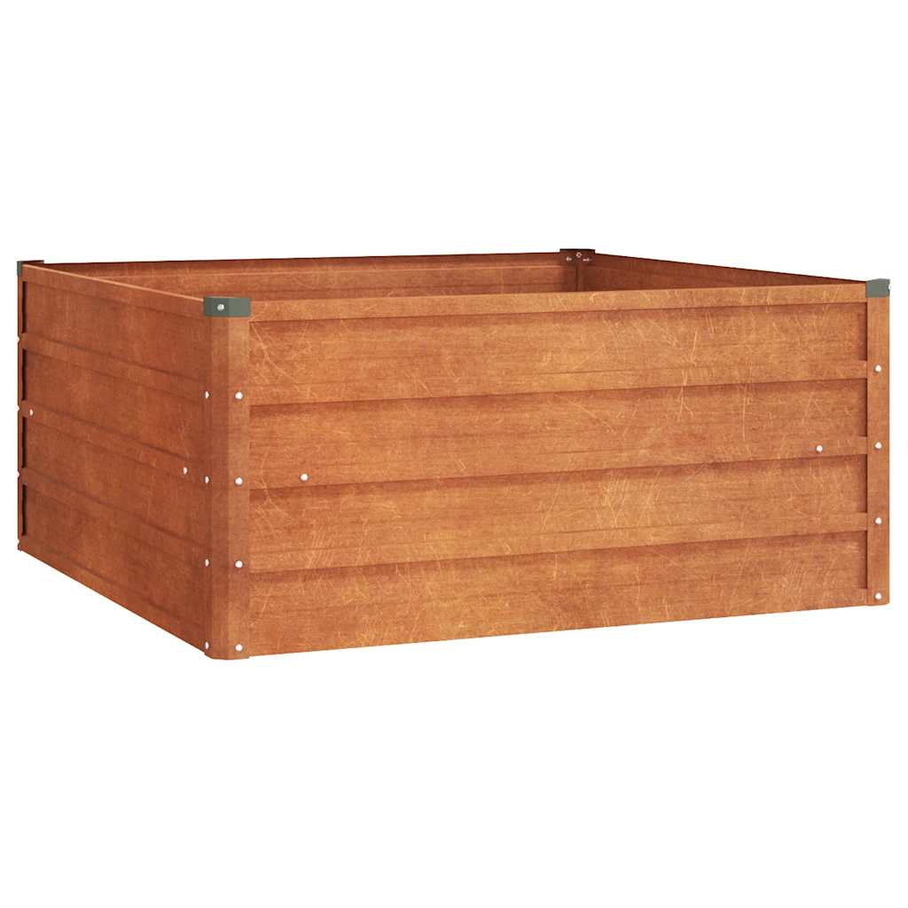 Vidaxl Planter hævet 100x100x45 cm Corten Steel Rusty