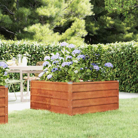 Vidaxl Planter hævet 100x100x45 cm Corten Steel Rusty