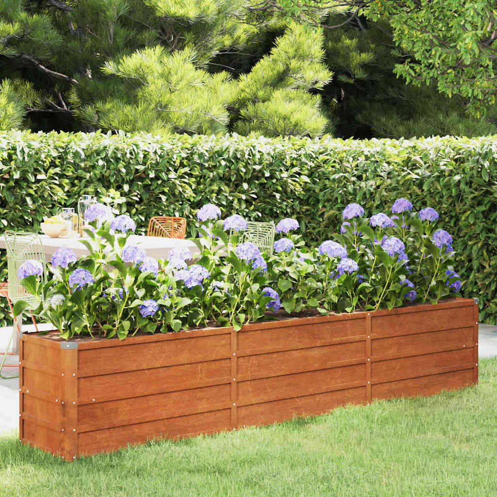Vidaxl Planter hævet 240x40x45 cm Corten Steel Rusty