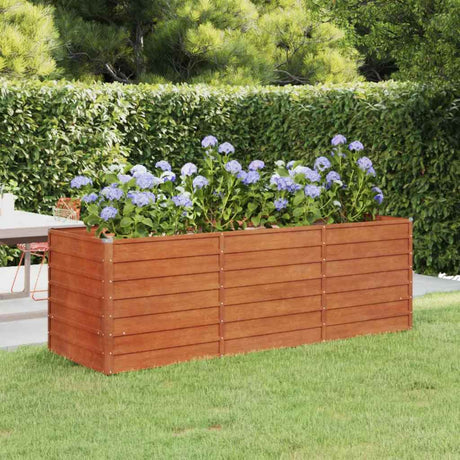 Vidaxl Planter hævet 240x80x77 cm Corten Steel Rusty