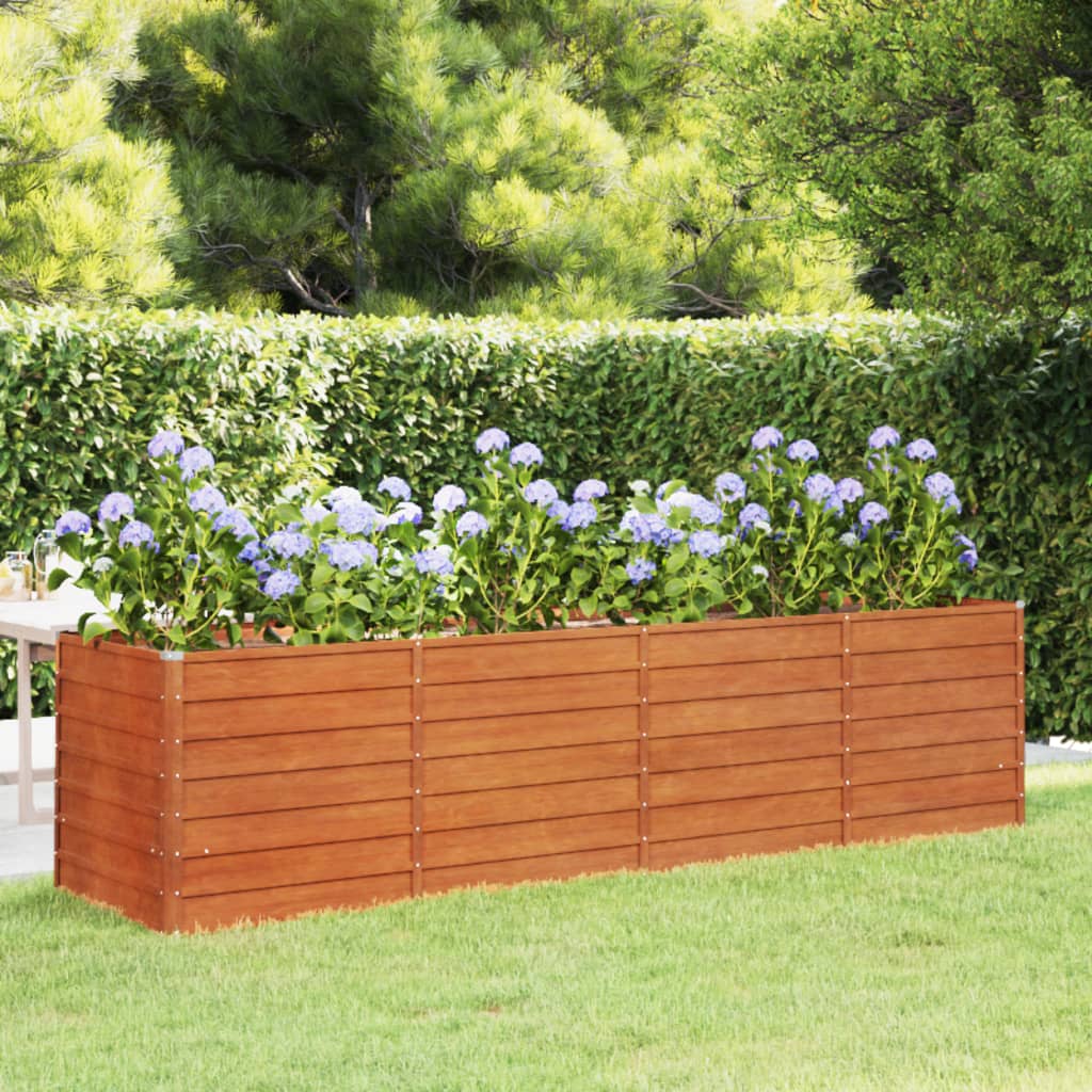 Vidaxl Planter steg 320x80x77 cm Corten Steel Rusty