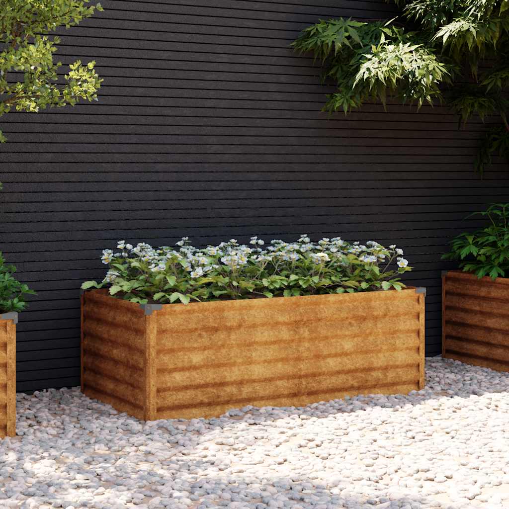 Vidaxl hævet havebakke 100x50x36 cm corten stål