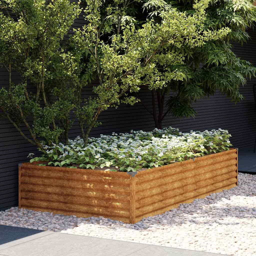 VidaXL plantekasse hævet 195x100x36 cm cortenstål