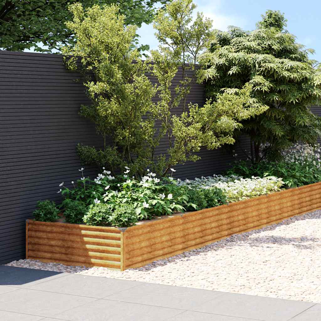 Vidaxl Planter hævet 579x100x36 cm Cortenstaal