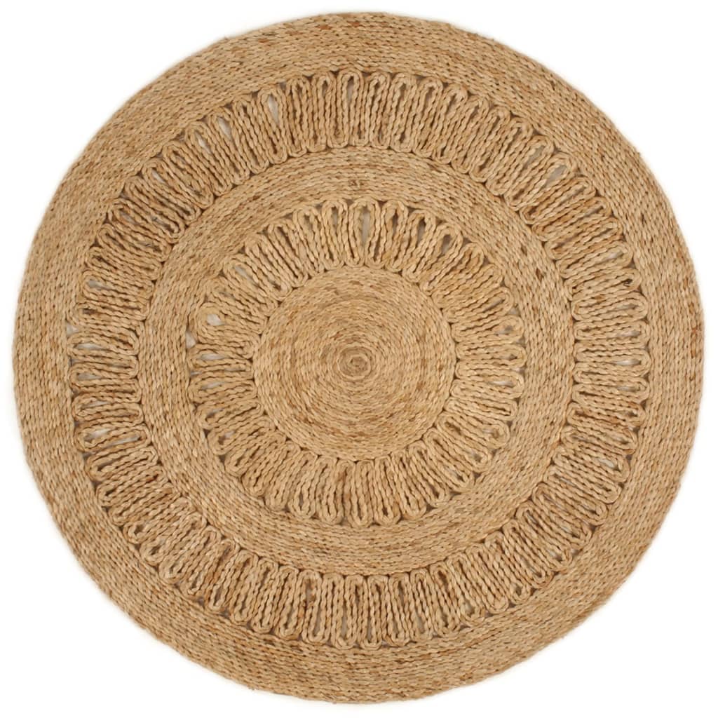 Vidaxl tæppe omkring 90 cm flettet jute