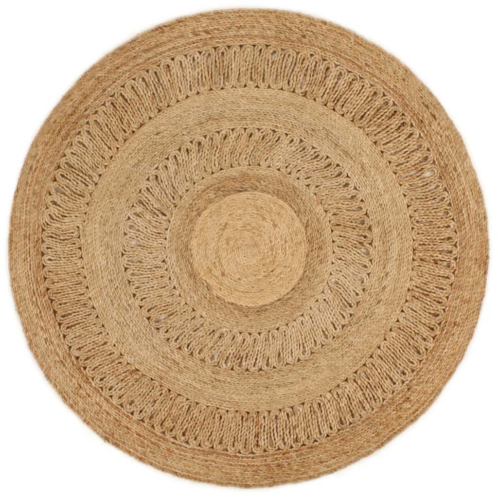 Vidaxl tæppe omkring 120 cm flettet jute
