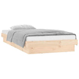 Vidaxl bedframe led massief hout 75x190 cm