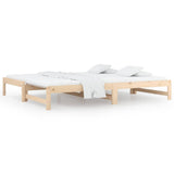 Vidaxl slaapbank uitschuifbaar 2x(80x200) cm massief grenenhout
