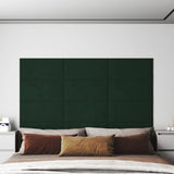 Vidaxl vægpaneler 12 St 2.16 m² 60x30 cm fløjls mørkegrøn