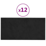 Vidaxl vægpaneler 12 st 2.16 m² 60x30 cm fløjl sort