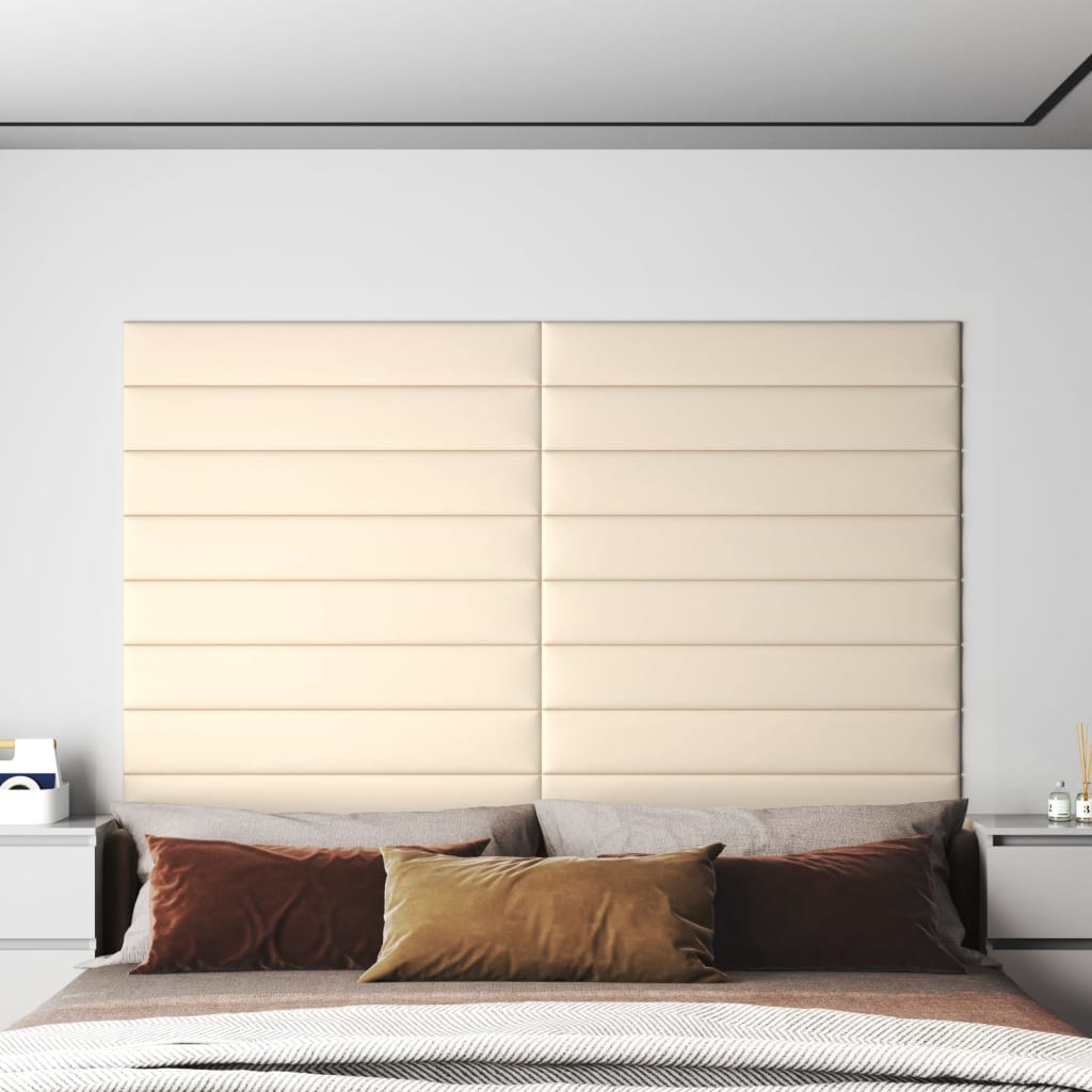 Vidaxl vægpaneler 12 St 1,62 m² 90x15 cm fløjlscreme -farvet
