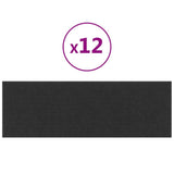 Vidaxl vægpaneler 12 ST 3,24 m² 90x30 cm stof sort