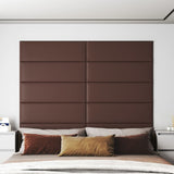 Vidaxl vægpaneler 12 ST 3,24 m² 90x30 cm Kunstig læderbrun