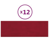 Vidaxl vægpaneler 12 ST 3,24 m² 90x30 cm Velvet Wine Red