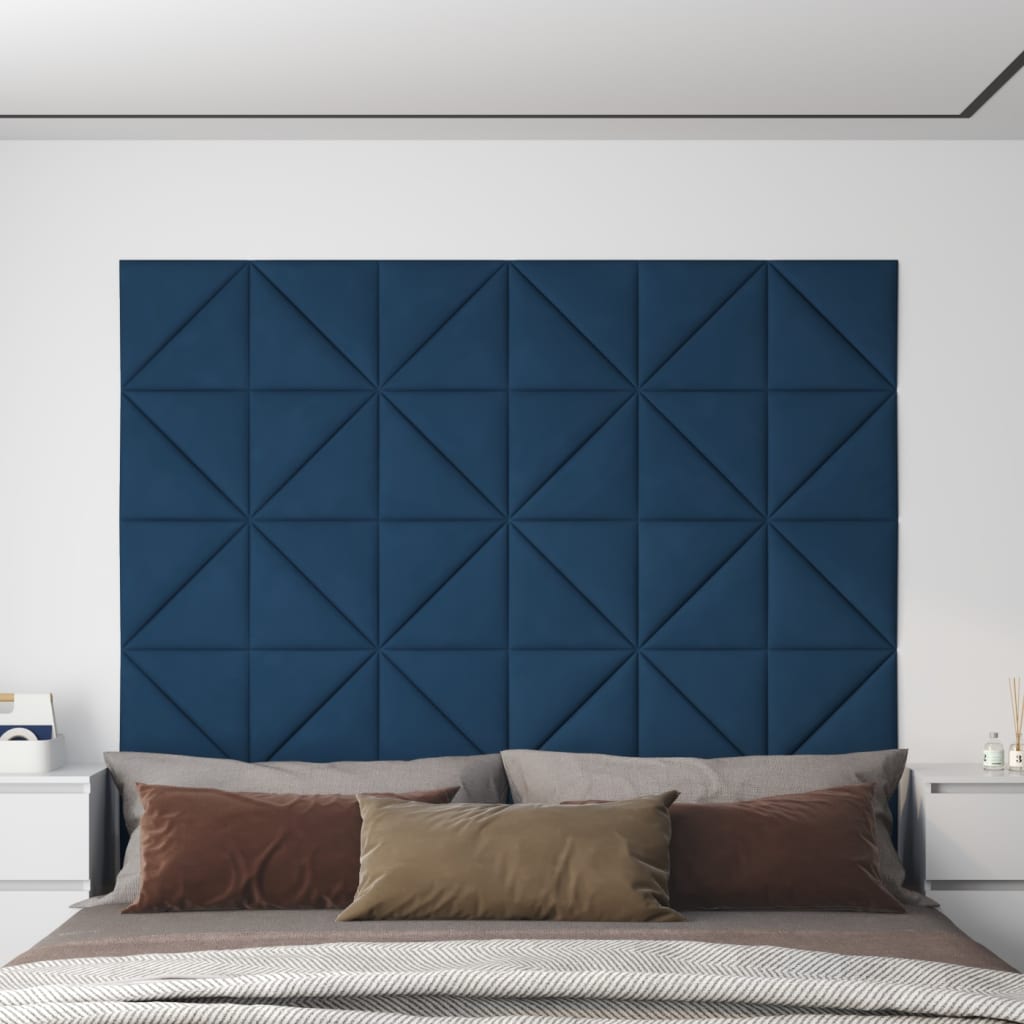 Vidaxl vægpaneler 12 stk 0,54 m² 30x30 cm fløjlblå