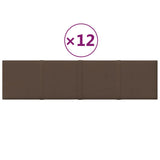 Vidaxl vægpaneler 12 st 1,08 m² 60x15 cm stofbrun