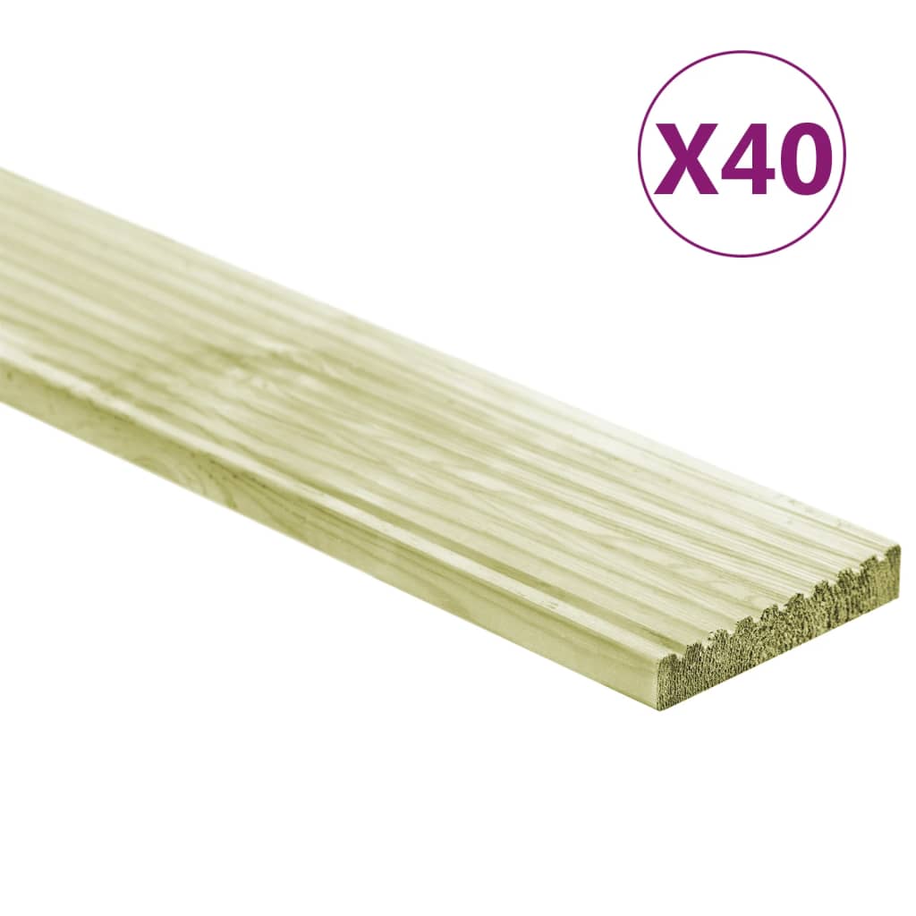 Vidaxl Terra Boards 40 stk 5,8 m² 1 m imprægneret fast fyrretræ