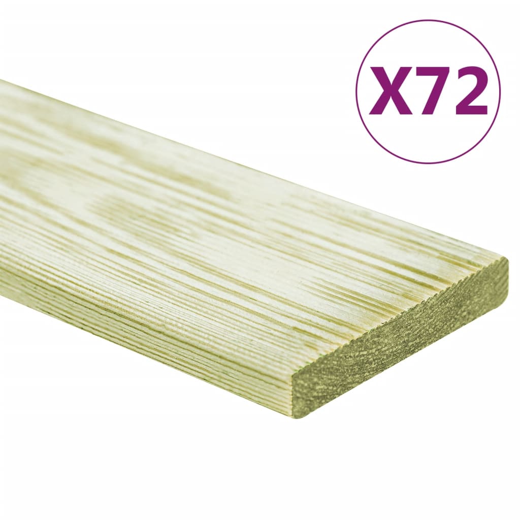 Vidaxl Terraches 72 St 8,64 m² 1 m Solid fyrretræ
