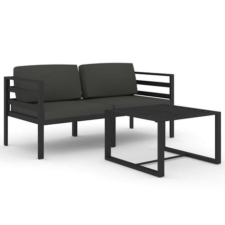 Vidaxl 3-delige loungeset met kussens aluminium antracietkleurig