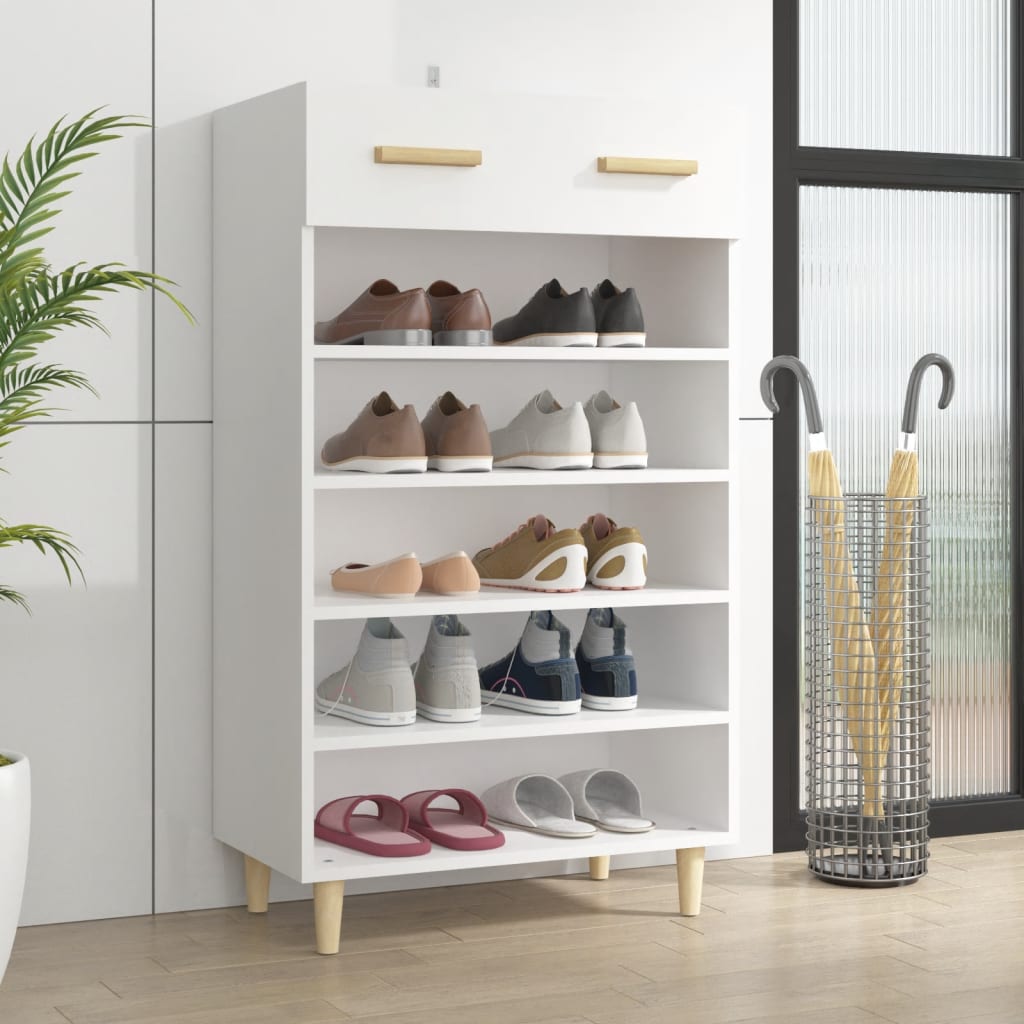Vidaxl Shoe Cabinet 60x35x105 cm Property Wood White