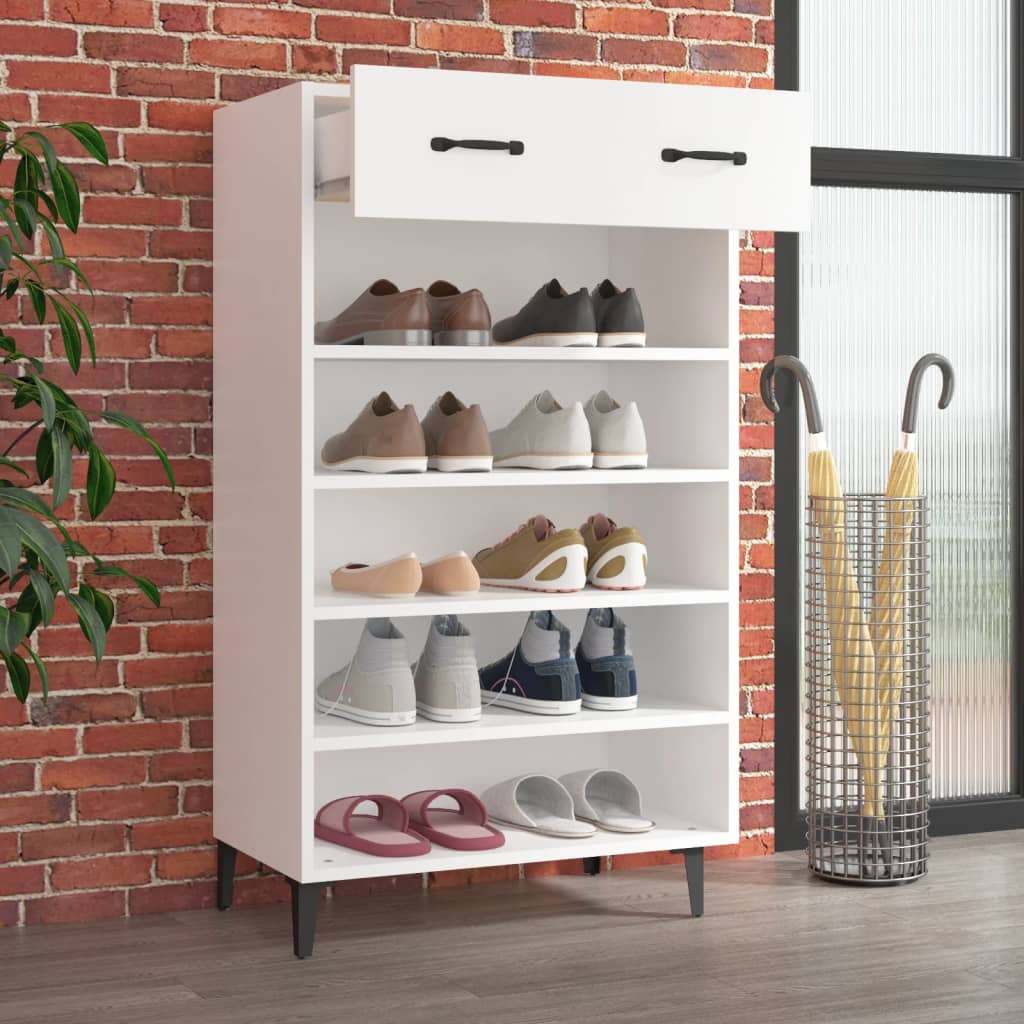 Vidaxl Shoe Cabinet 60x35x105 cm Property Wood White