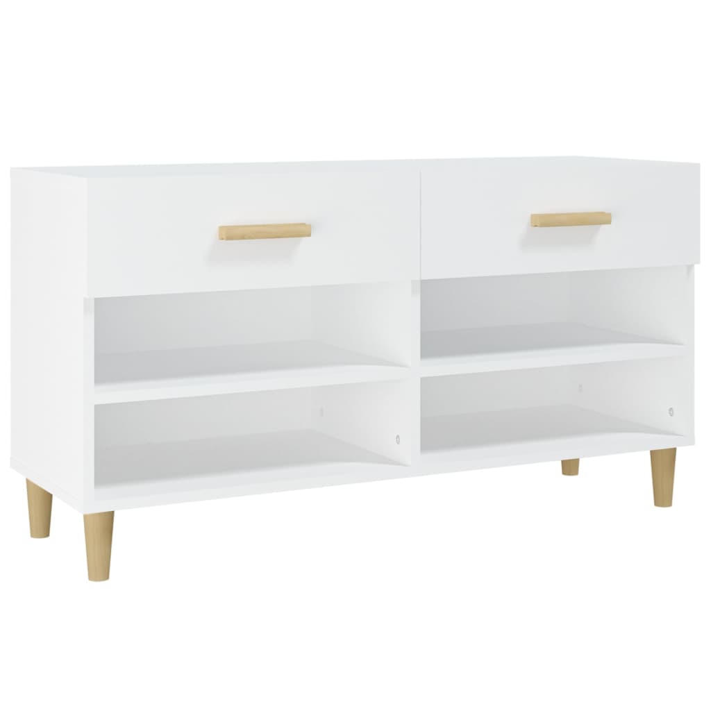 Vidaxl Shoe Cabinet 102x35x55 cm Forarbejdet træhvide