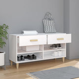 Vidaxl Shoe Cabinet 102x35x55 cm Forarbejdet træhvide