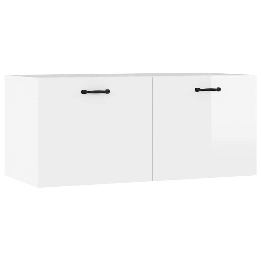 Vidaxl wandkast 80x36,5x35 cm bewerkt hout hoogglans wit