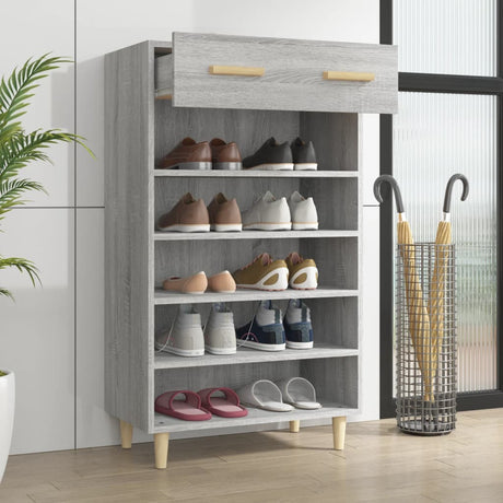 Vidaxl schoenenkast 60x35x105 cm bewerkt hout grijs sonoma eikenkleur