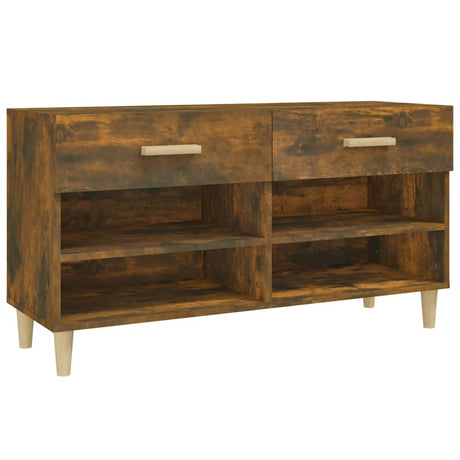 Vidaxl Shoe Cabinet 102x35x55 cm Property Wood Røget eg Farvet