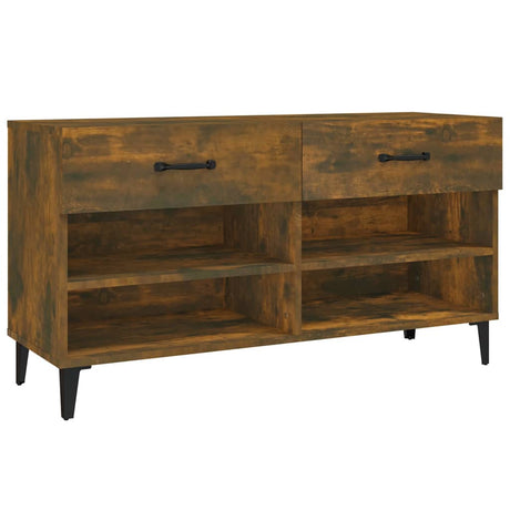 Vidaxl Shoe Cabinet 102x35x55 cm Property Wood Røget eg Farvet