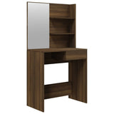Vidaxl kaptafel met spiegel 74,5x40x141 cm bruin eikenkleur