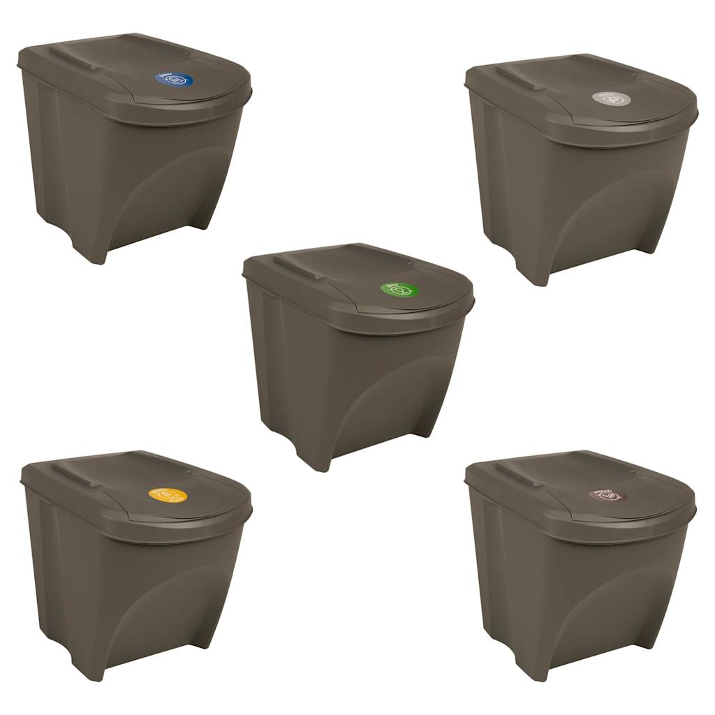 Vidaxl affaldsdåser 3 s stable 75 L polypropen grå