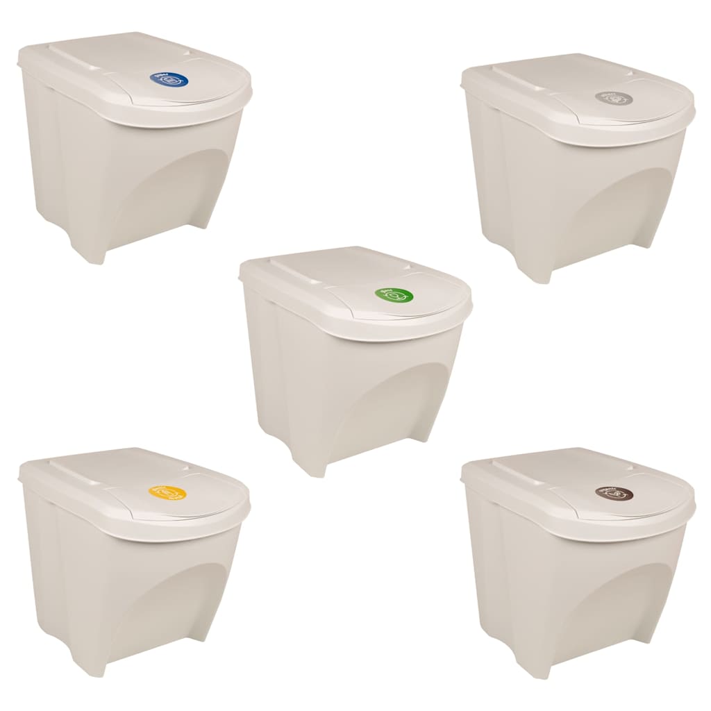 Vidaxl affaldsdåser 3. stable 75 L polypropenhvide