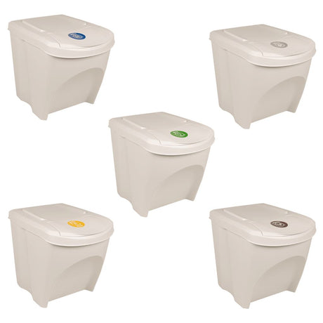 Vidaxl affaldsdåser 3. stable 75 L polypropenhvide