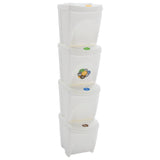 Vidaxl skraldespande 4 stk stabelbare 100 l polypropylen hvid