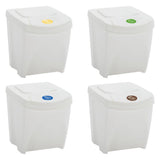 Vidaxl skraldespande 4 stk stabelbare 100 l polypropylen hvid