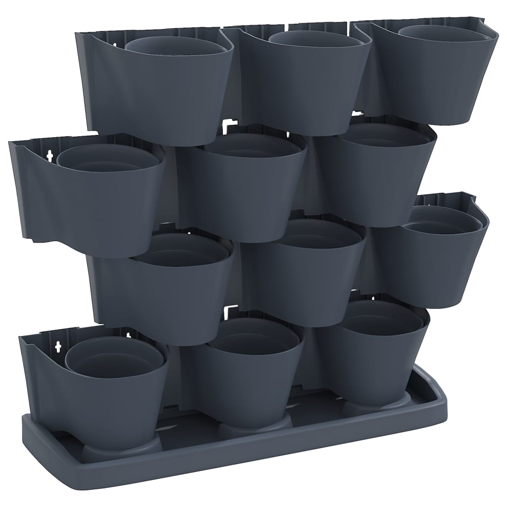 Vidaxl 12-delt planlægningssæt Vertical Polypropen Anthracite Color