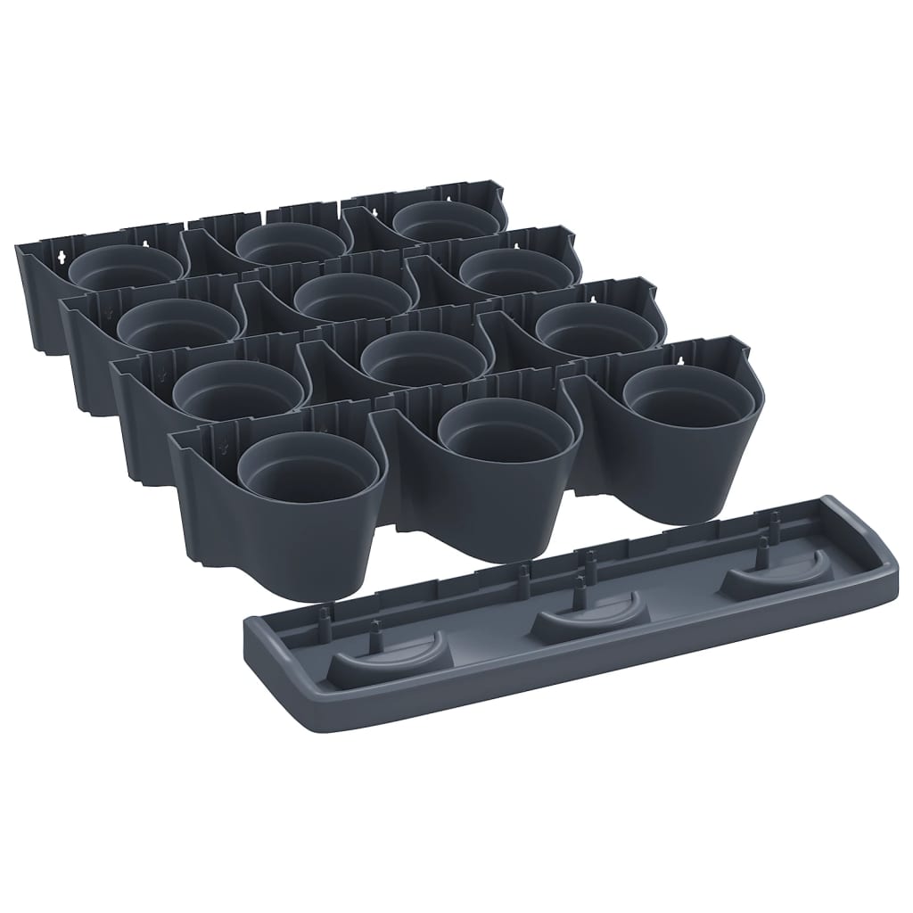 Vidaxl 12-delt planlægningssæt Vertical Polypropen Anthracite Color