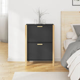 Vidaxl Shoe Cabinet 57.5x33x80 cm Property Wood Black