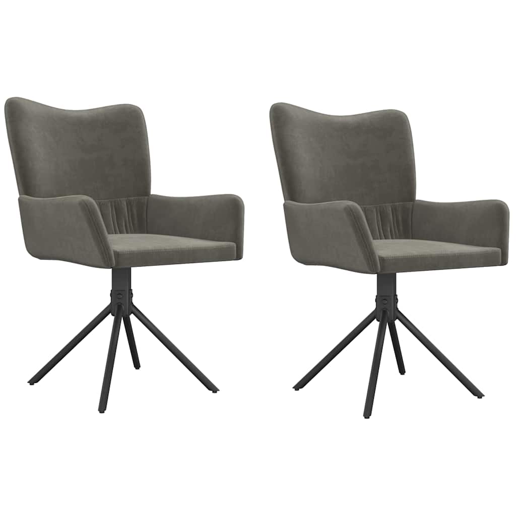 Vidaxl eetkamerstoelen draaibaar 2 st fluweel donkergrijs