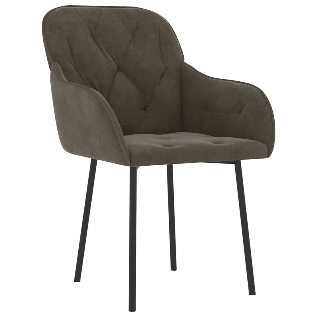 Vidaxl eetkamerstoelen 2 st fluweel donkergrijs