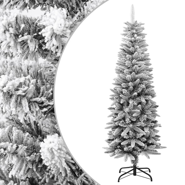 Vidaxl Kunstkerstboom med sne smal 150 cm PVC og PE
