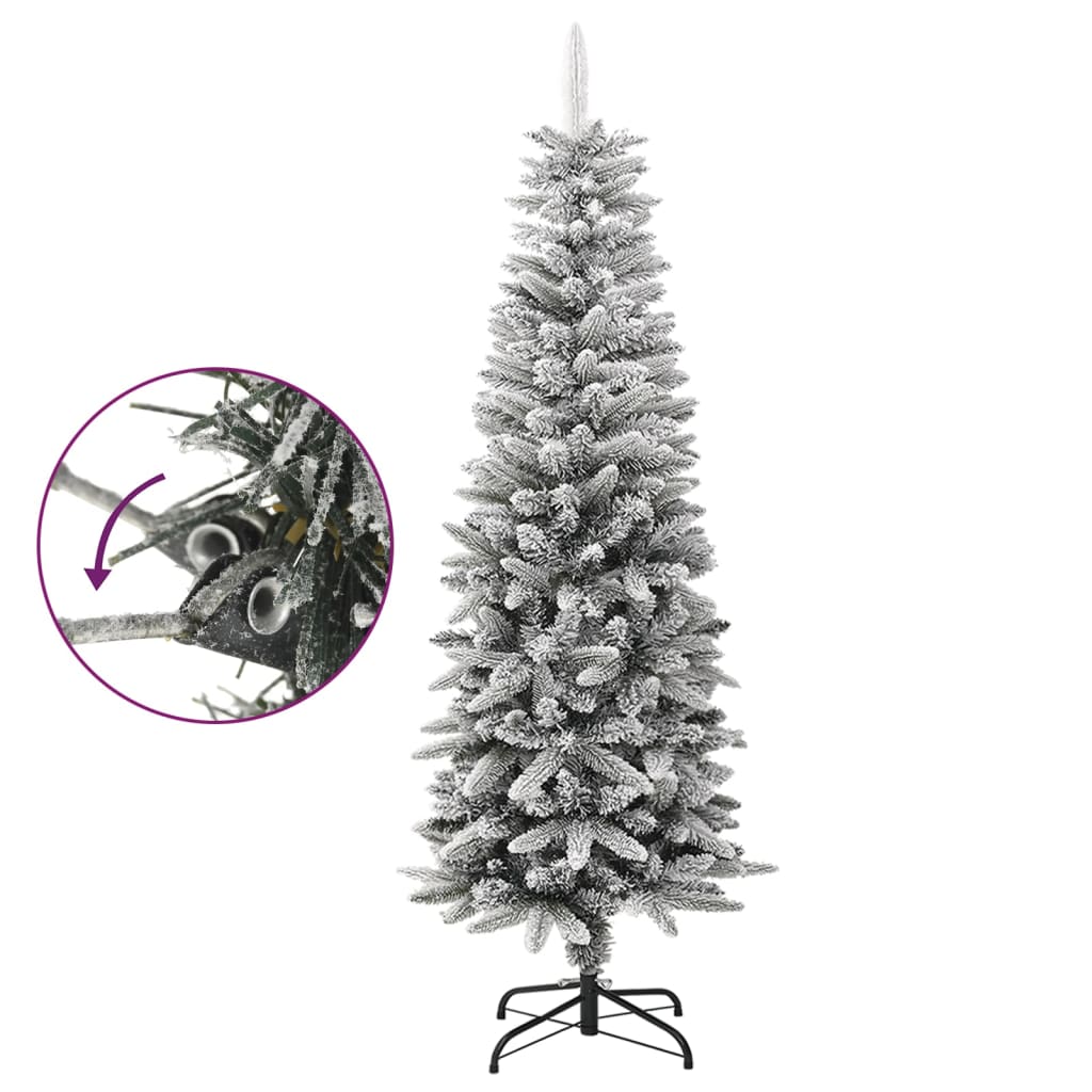 Vidaxl Kunstkerstboom med sne smal 150 cm PVC og PE