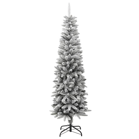 Vidaxl Kunstkerstboom med sne smalle 180 cm PVC og PE