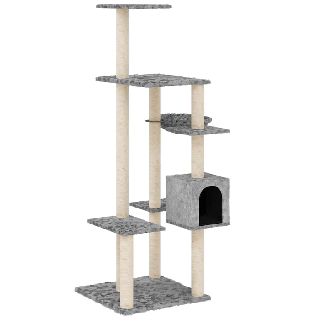 Vidaxl kattemøbler med sisal skrabe poster 142 cm lysegrå