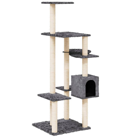 Vidaxl kattemøbler med sisal skraber stillinger 142 cm mørkegrå